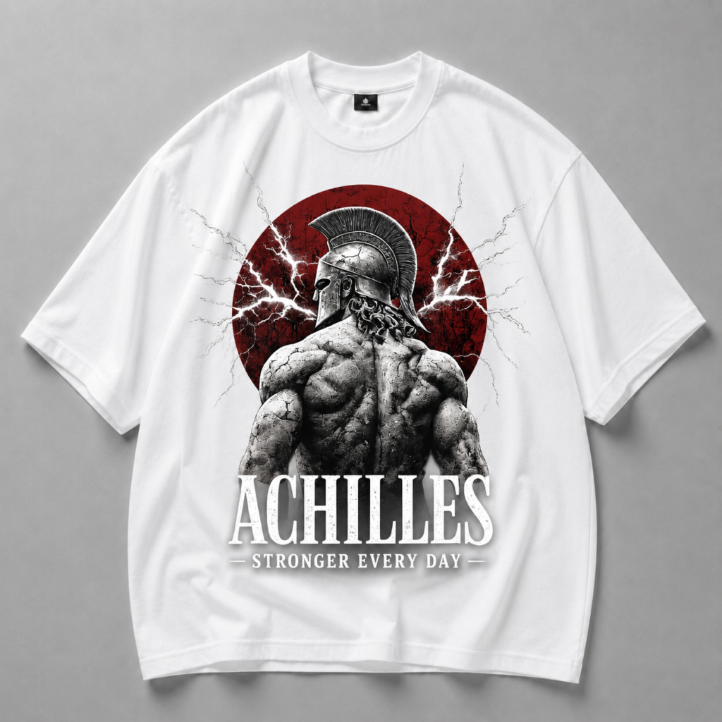 Бяла памучна тениска ACHILLES — 1