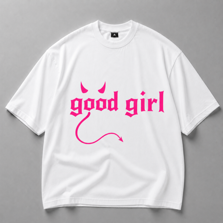 Бяла памучна тениска GOOD GIRL