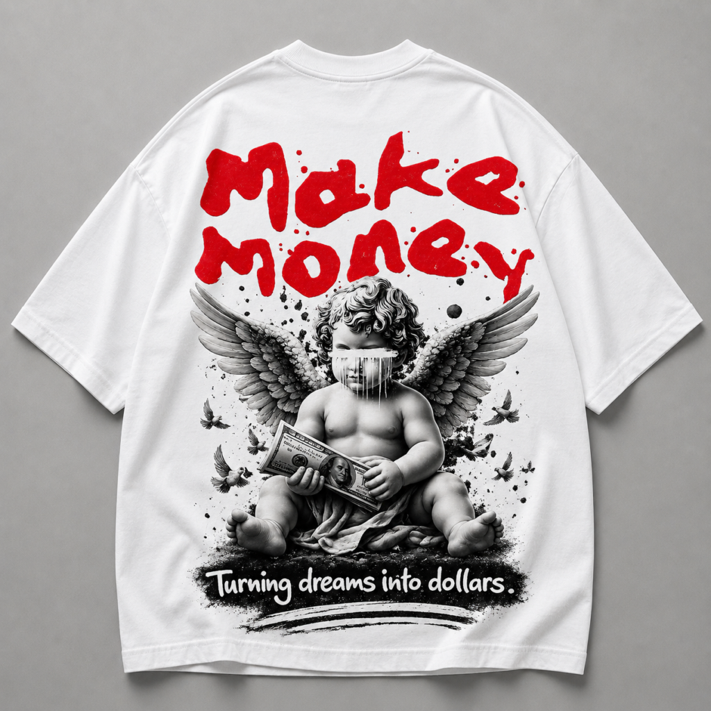 Черна памучна тениса MAKE MONEY $ — 6