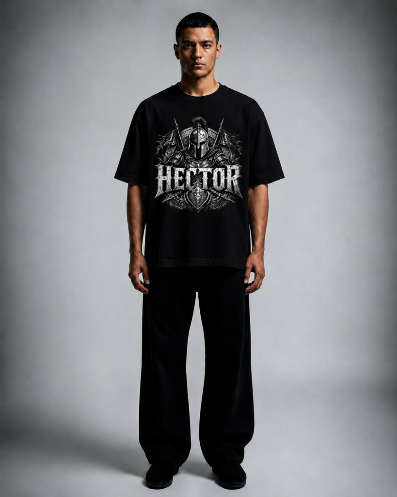 Черна памучна тениса HECTOR — 2