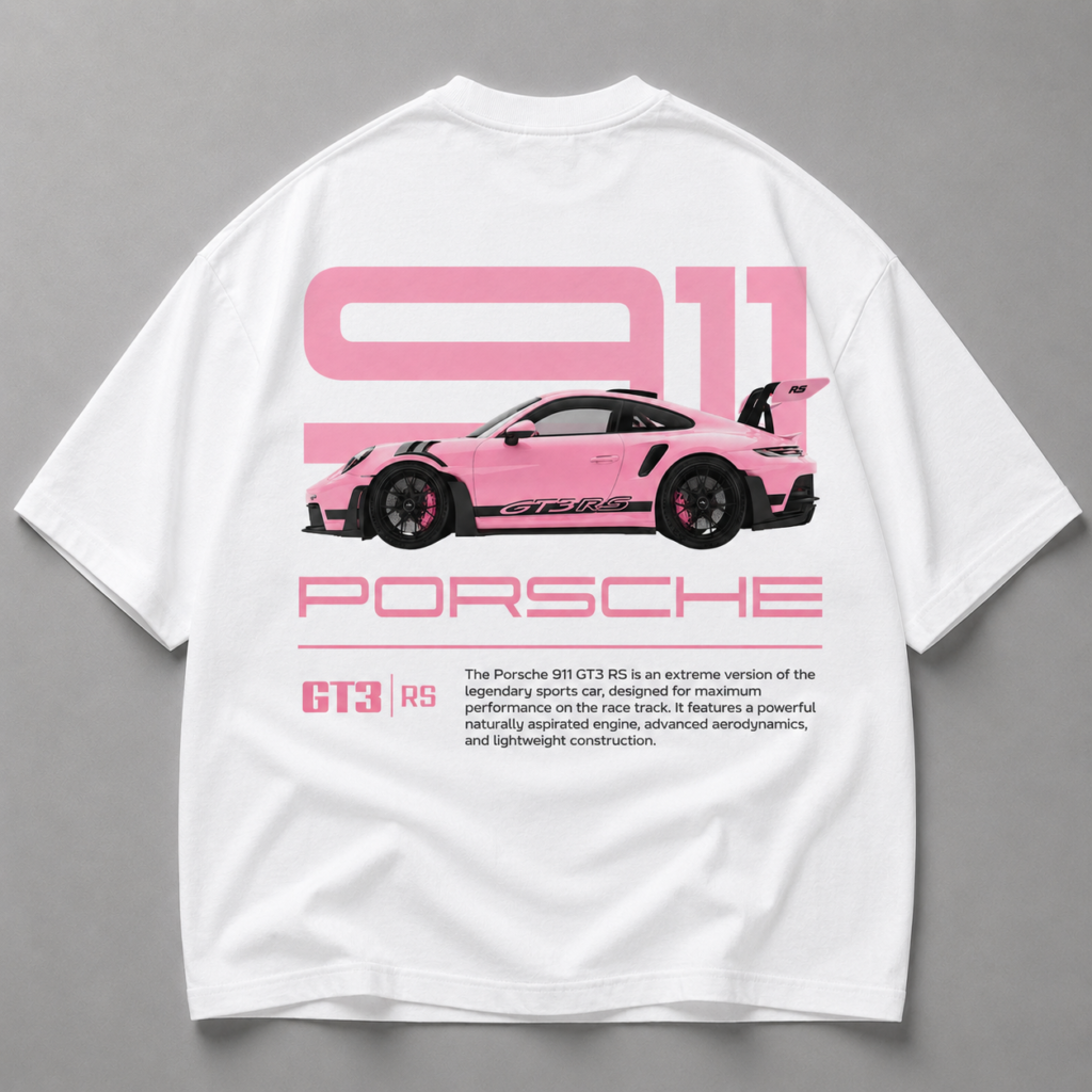 Бяла памучна тениска NEED MONEY FOR PINK PORSCHE — 1
