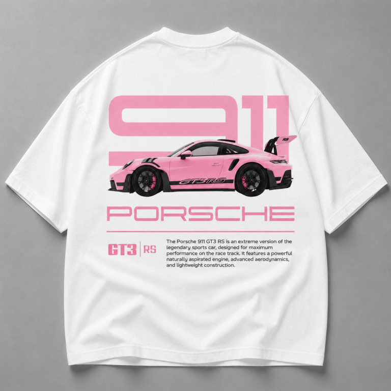 Бяла памучна тениска NEED MONEY FOR PINK PORSCHE
