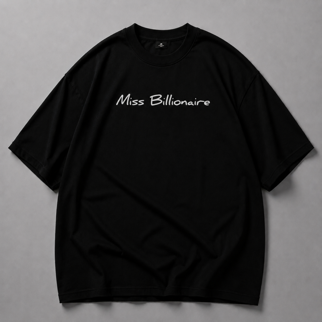 Черна памучна тениска Miss Billionaire — 2