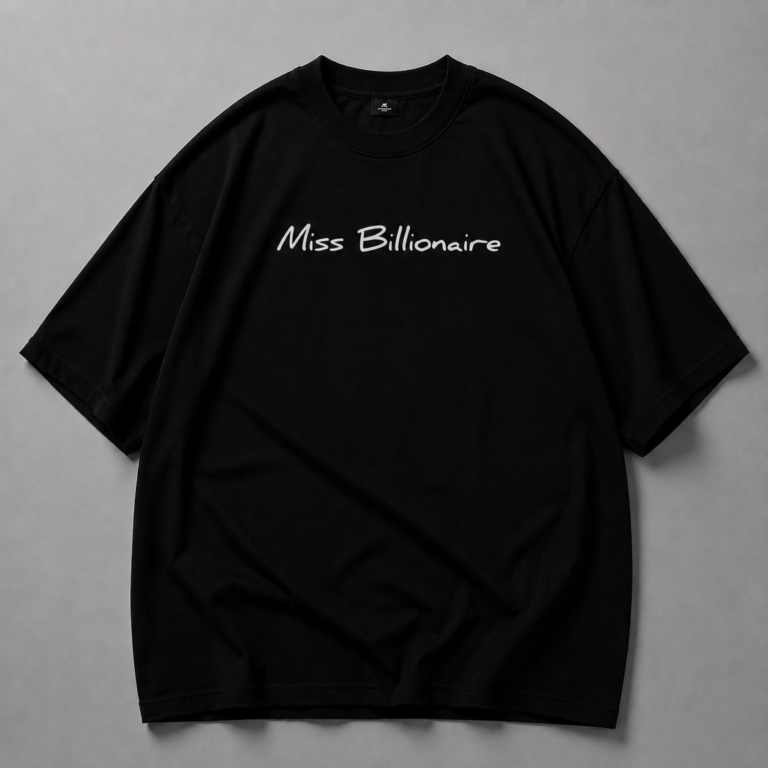 Черна памучна тениска Miss Billionaire