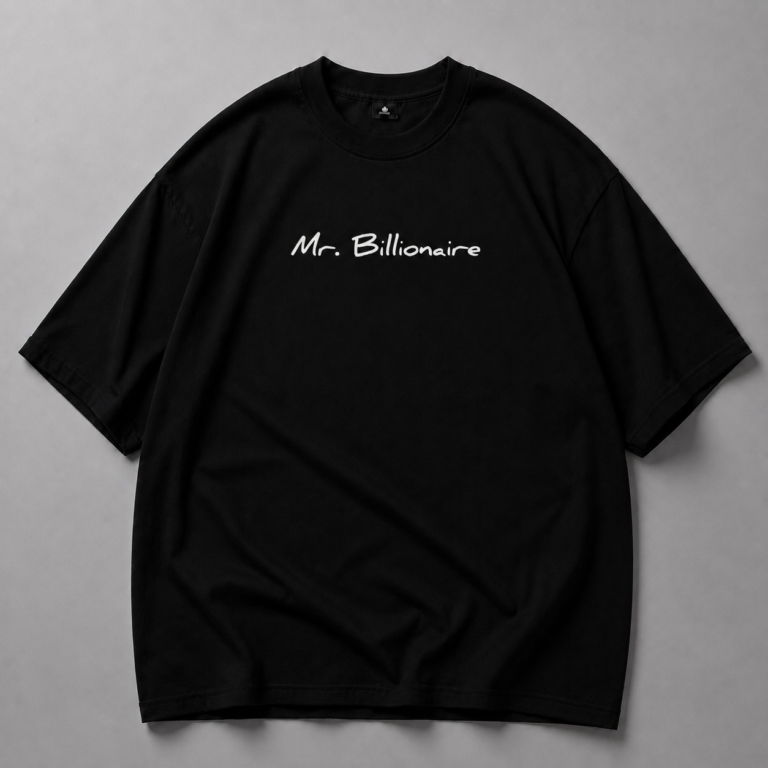 Черна памучна тениска Mr. Billionaire