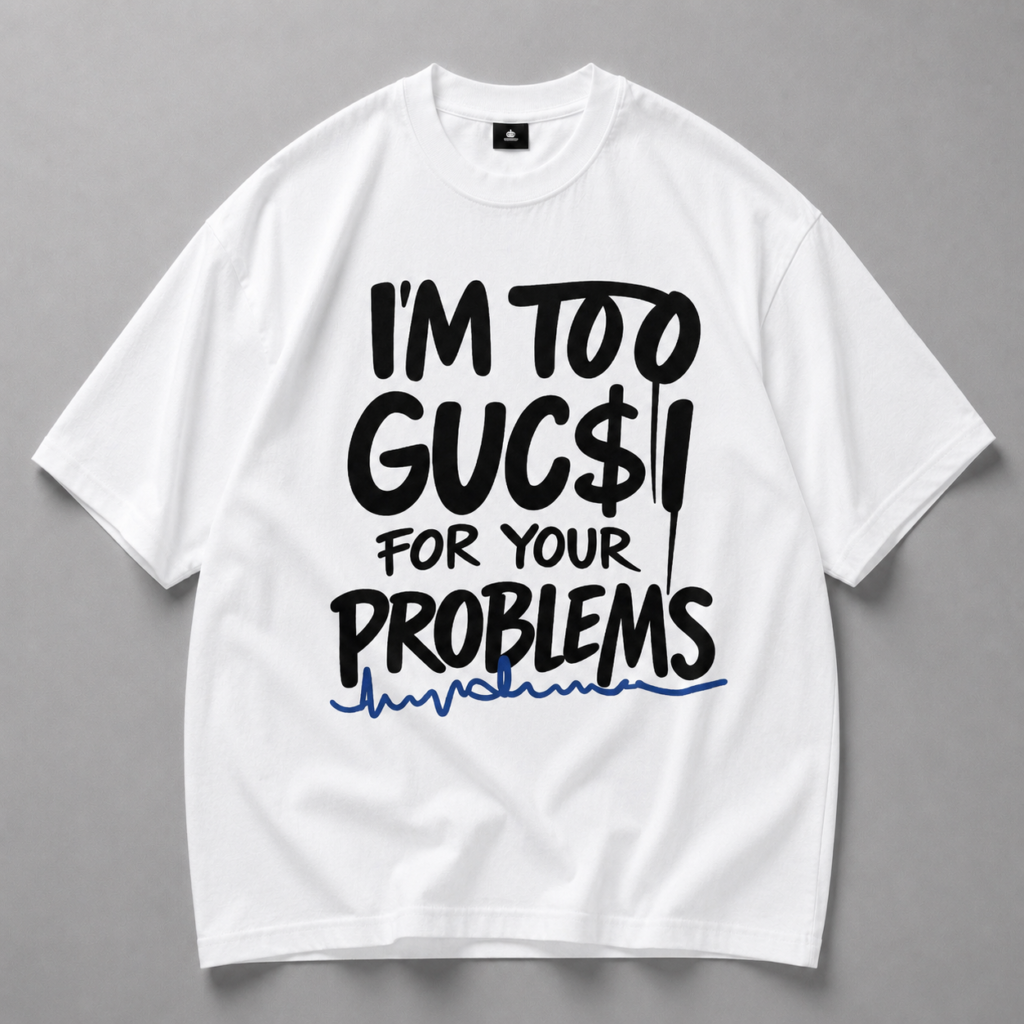 Бяла памучна тениска GUC$I — 1