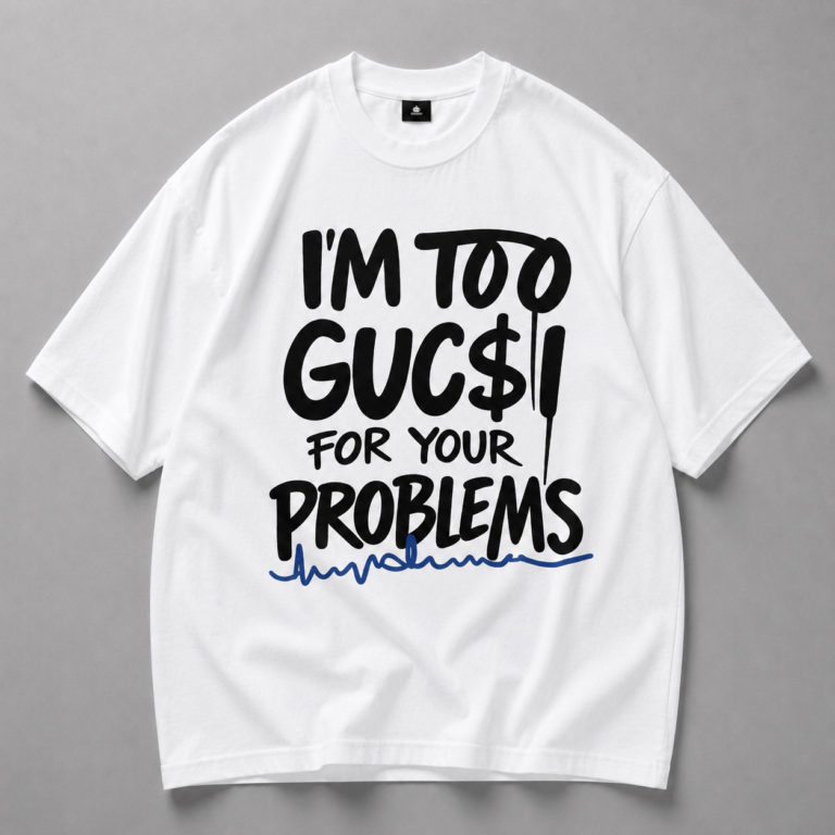 Бяла памучна тениска GUC$I
